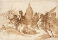 A Turkish Cavalry Crossing A River - (after) Taddeo Zuccaro