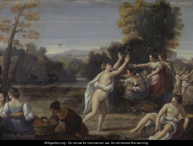 Diana And Her Nymphs Catching Birds - Sisto Badalocchio