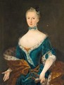Portrait Of A Lady, Three-Quarter Length, Wearing A Blue Ermine-Lined Dress, With A Bow - Piedmontese School