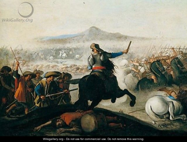 A Battle Scene Between Christians And Turks - (after) Aniello Falcone