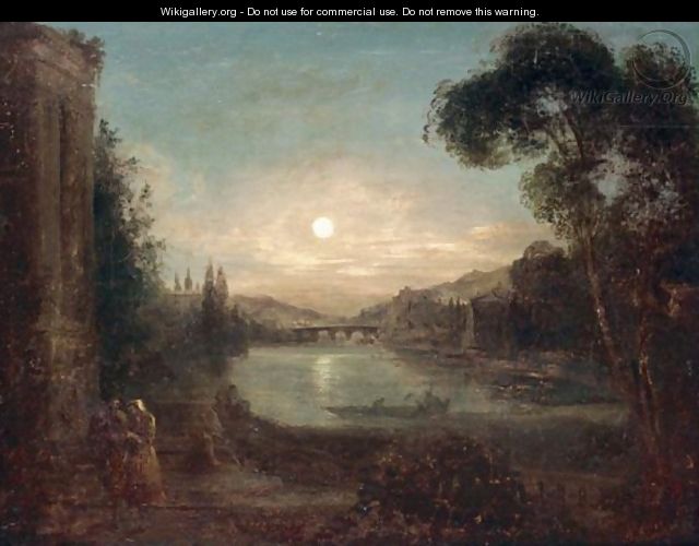 A Moonlight River Scene - (after) Samuel Pether