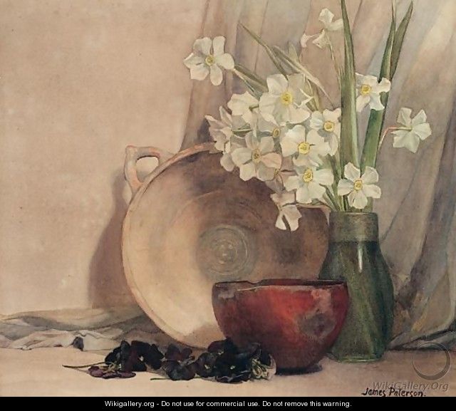 Still Life Of Flowers With A Bowl - James Paterson