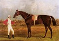 Euclid, A Chestnut Racehorse Held By His Jockey, Patrick Conolly, In A Landscape - John Frederick Herring Snr