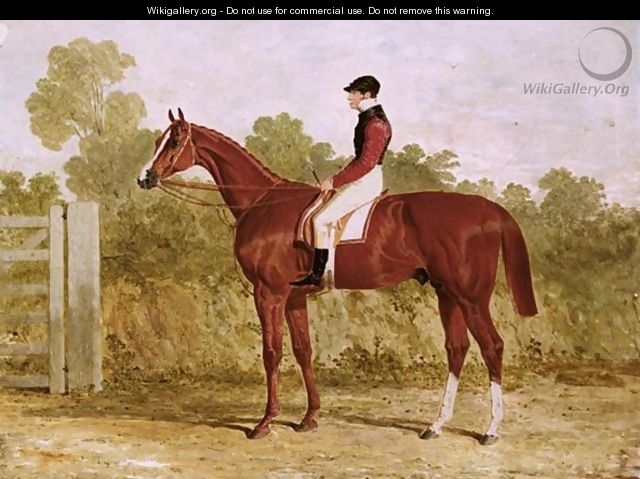 Elis, A Chestnut Racehorse With John Day Snr. Up, By A Gate - John Frederick Herring Snr