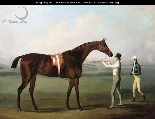 A Bay Racehorse, With Jockey And Owner On Chester Racecourse - Daniel Clowes