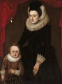 Portrait Of A Lady With Her Child - English School