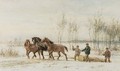 Woodcutters In The Snow - Willem Carel Nakken