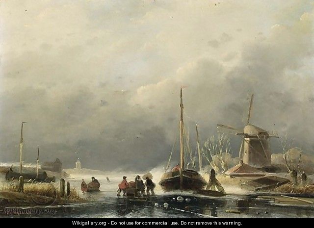 A Winter Landscape With Figures On The Ice - Cornelis Petrus T