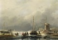 A Winter Landscape With Figures On The Ice - Cornelis Petrus T' Hoen