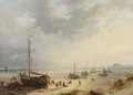 Fisherfolk Unloading The Catch On The Beach - Cornelis Lieste