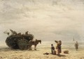 Fisherfolk On The Beach - Johannes Hermann Barend Koekkoek