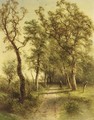 A Landscape With A Traveller On A Path - Pieter Lodewijk Francisco Kluyver