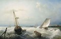 Sailing Vessels On A Choppy Sea - Nicolaas Riegen