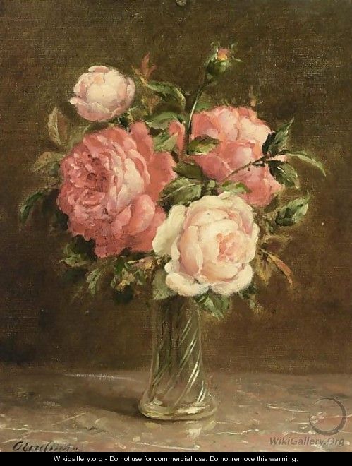 A Still Life Of Pink Roses - Otto Eerelman