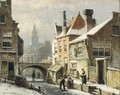 A View Of A Dutch Town In Winter - Willem Koekkoek