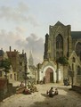 Street Vendors In Front Of A Church - Jan Hendrik Verheyen