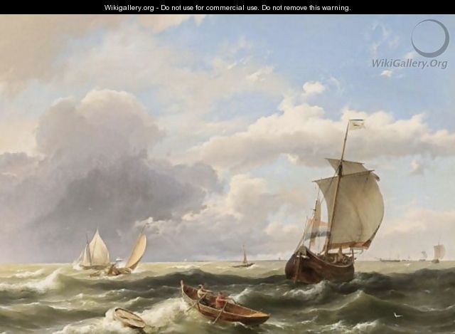 Sailing Vessels Off The Dutch Coast - Hermanus Koekkoek