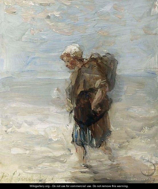 A Fisherwoman In The Breakers - Jozef Israels
