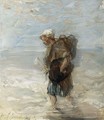 A Fisherwoman In The Breakers - Jozef Israels