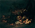 A Still Life With Watermelons, Peaches, Grapes, Cherries And Other Fruits - Neapolitan School