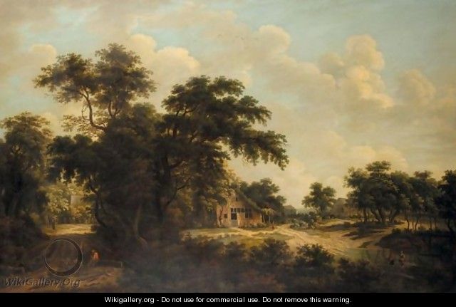 A Wooded Landscape With A Farmhouse - (after) Meindert Hobbema