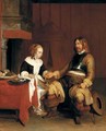A Soldier Offering A Young Woman Coins - (after) Gerard Ter Borch