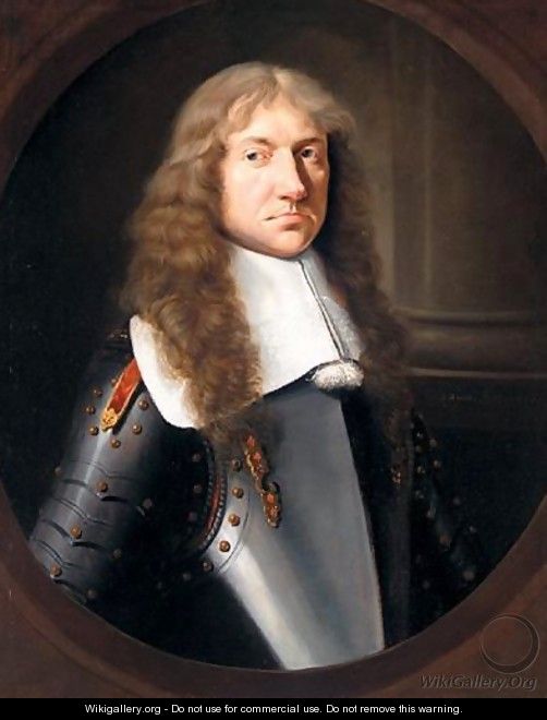 Portrait Of A Man, Half-Length, Wearing Armour - Johann Heinrich Roos