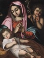 The Madonna And Child With The Infant Saint John The Baptist - Spanish School
