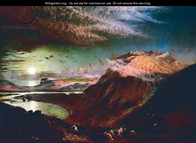 Highland Loch In Moonlight - (after) Sidney Richard Percy