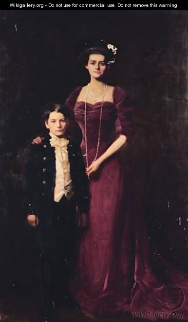 Portrait Of Princess Thurn Und Taxis, Nee Leyda Fitzgerald, Standing With Her Son John - John Longstaff