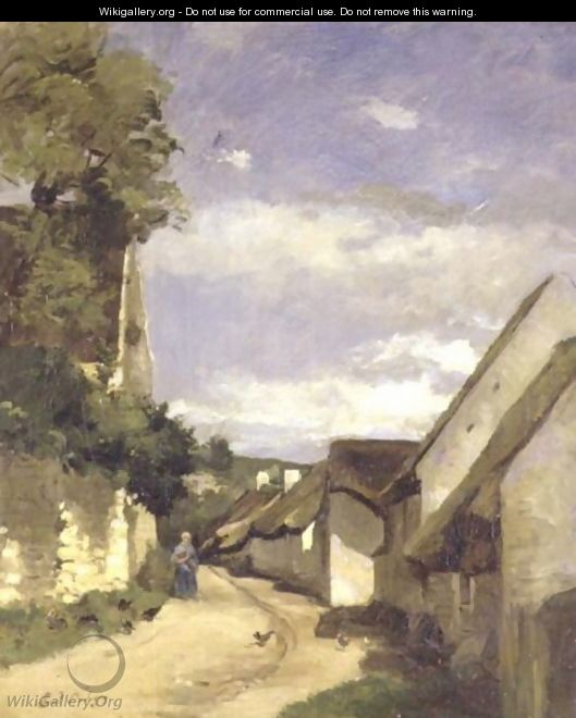 A Village Street - Karl Pierre Daubigny