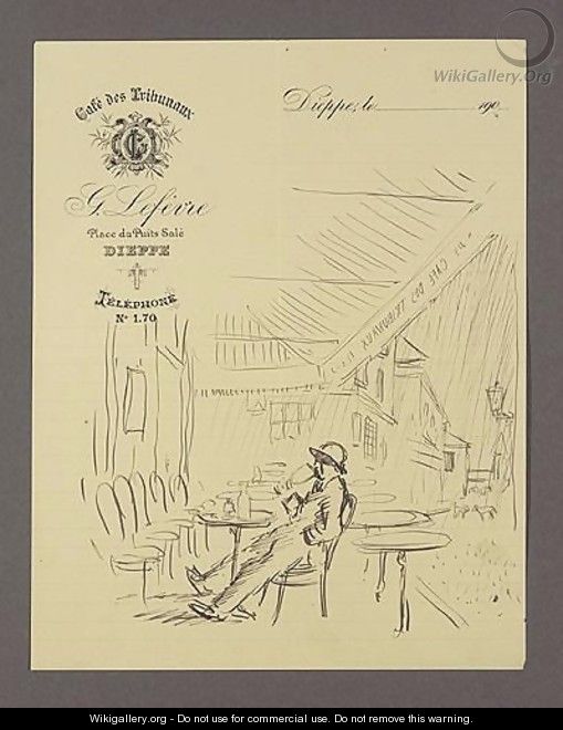 Cafe Des Tribunaux, Dieppe - Sir William Newenham Montague Orpen