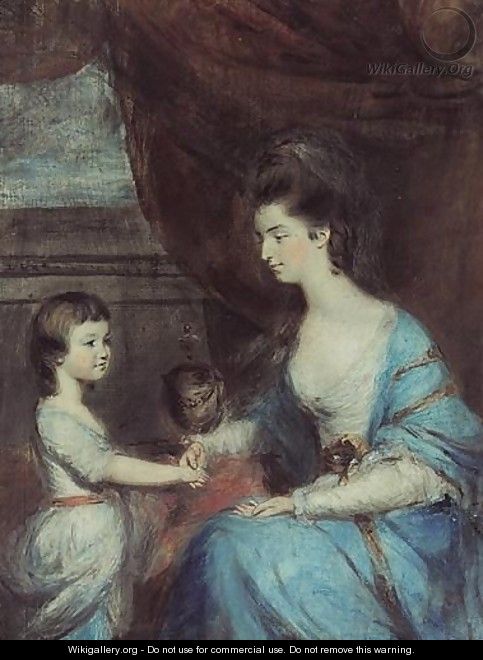 Portrait Of Lady Emilia Mary Lennox (1731-1814) And Her Son Lord Edward Fitzgerald (1763-1798) - Daniel Gardener