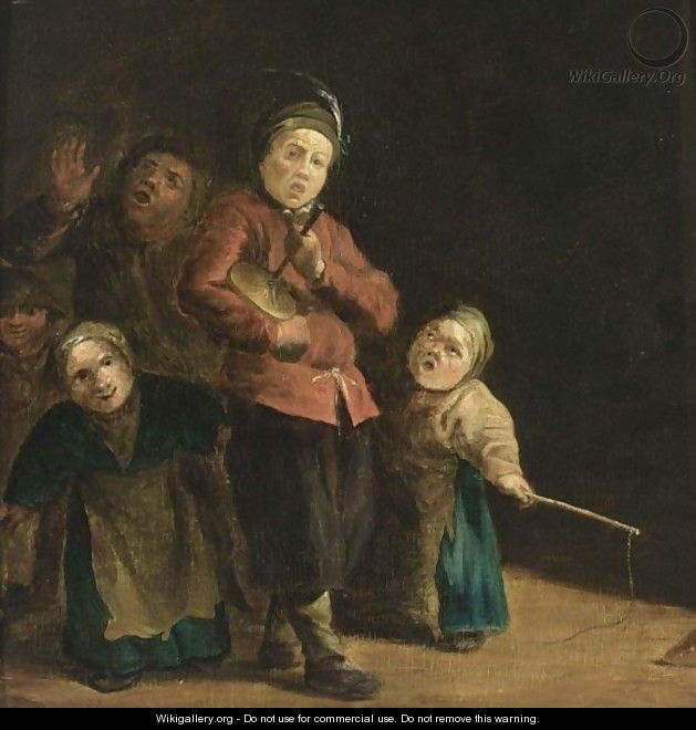 Children Singing And Playing The Rommelpot - (after) Andries Both