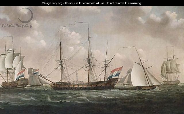 The Dutch Blokkade Fleet At Anchor In The Roads Off Vlissingen (Flushing) - Engel Hoogerheyden
