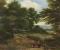 A Wooded Landscape With Travellers On A Path - (after) Pieter Bout