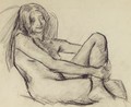 Female Nude With Left Leg Drawn Up - Roderic O'Conor