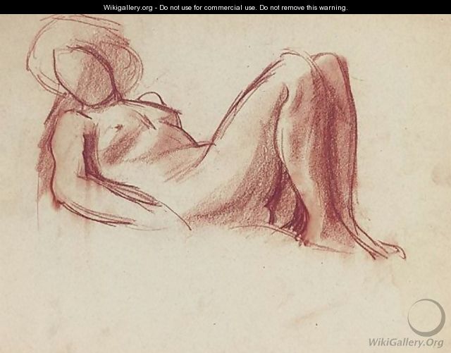 Female Nude With Both Knees Bent - Roderic O