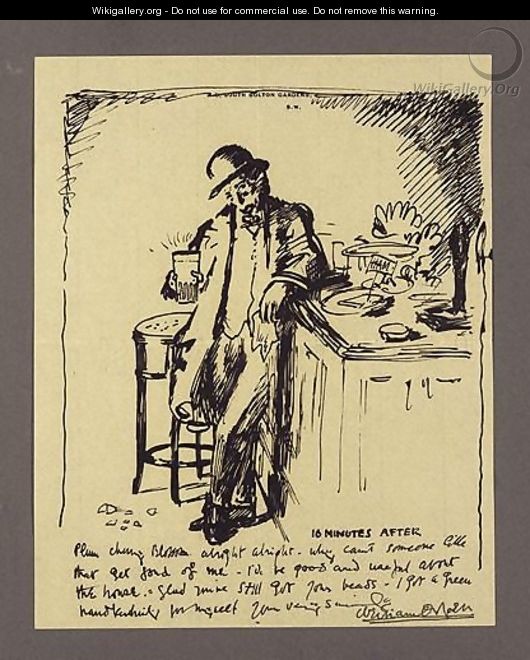 A Three-Page Illustrated Letter To Mrs St George - Sir William Newenham Montague Orpen