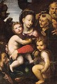 The Holy Family With The Infant Saint John, Saint Anthony Of Padua And A Male Saint - Sienese School