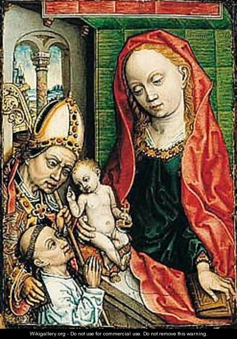 Virgin And Child With A Saint And A Donor - Unknown Painter