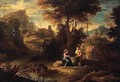 A Landscape With Christ And The Woman Of Samaria - Etienne Allegrain