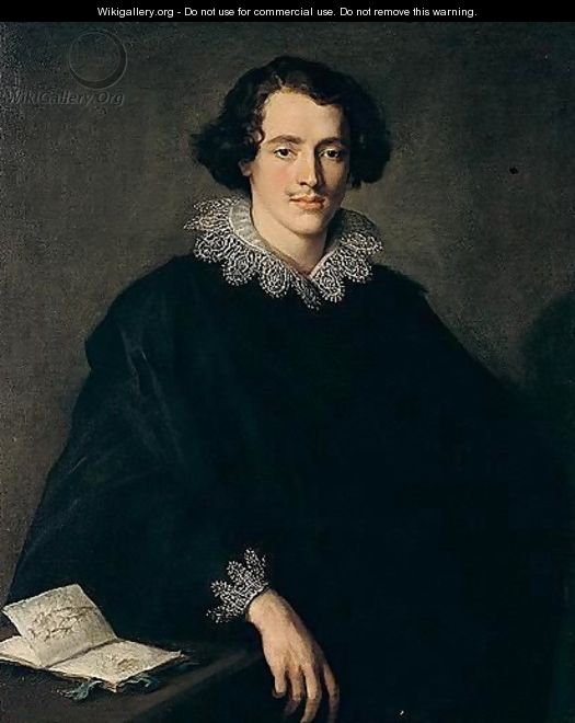 Portrait Of A Young Man With A Sketchbook - Domenico Fiasella