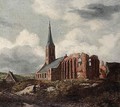 A Ruined Church Near Leiden With Two Travellers Resting By The Roadside - Anthonie Van Borssom