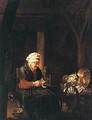 An Old Lady Peeling A Lemon In An Interior - Pieter Van Den Bosch
