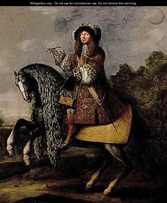 Equestrian Portrait Of A Gentleman - (after) Adam Frans Van Der Meulen