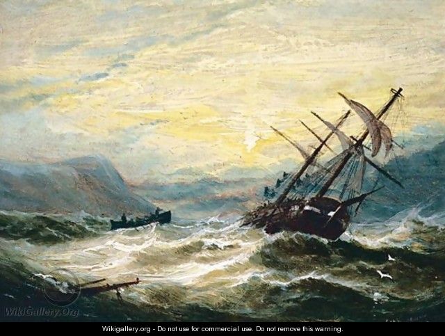 Wreck Of A Brig Off The Yorkshire Coast - William Broome Of Ramsgate
