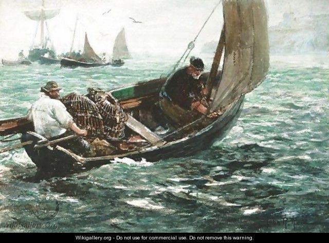 Cornish Fisherman At Sea - Robert Reid