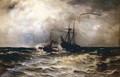 Steam Barge Towing Ship - Gustave de Breanski