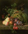 Still life of fruit on a ledge with Parakeets - (after) Boggi, Giovanni